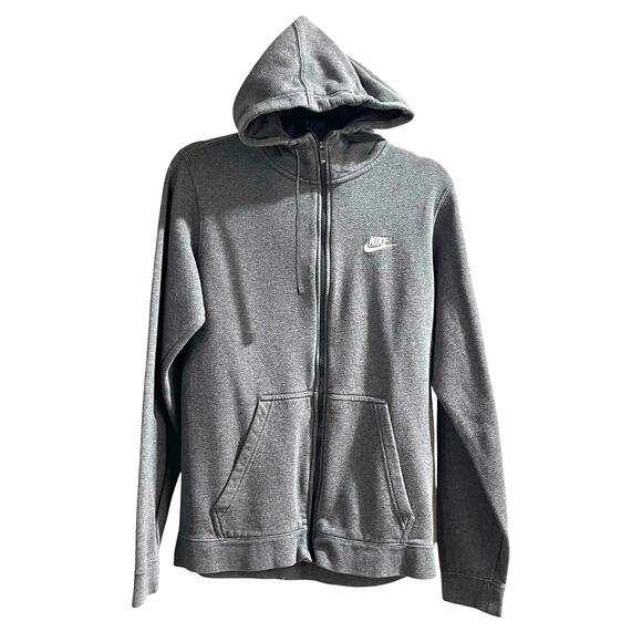 nike grey zip up hoodie fleece women - EUC - S - Picture 1 of 8